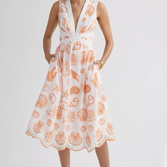 Maeve Embroidered Shell Midi Sundress, 00p - Picture 9 of 9